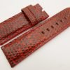26mm/26mm Red Genuine Lizard Skin Leather Watch Strap for PANERAI #WT3271