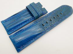 26mm/26mm Blue Genuine Lizard Skin Leather Watch Strap for PANERAI #WT3272
