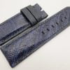 26mm/26mm Dark Navy Blue Genuine Ostrich Skin Leather Watch Strap for PANERAI #WT3274