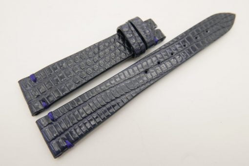 18mm/14mm Dark Navy Blue Genuine LIZARD Skin Leather Watch Strap Band #WT3288