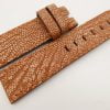 24mm/22mm Light Brown Genuine OSTRICH Skin Leather Watch Strap Stonewash for Panerai #WT3302