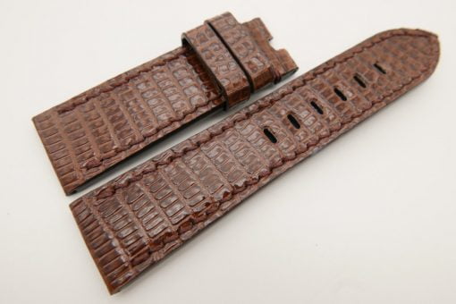 24mm/22mm Brown Genuine LIZARD Skin Leather Watch Strap for Panerai #WT3315