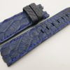 24mm/22mm Dark Navy Blue Genuine PYTHON Skin Leather Watch Strap for Panerai #WT3320