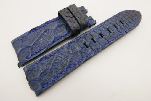 24mm/22mm Dark Navy Blue Genuine PYTHON Skin Leather Watch Strap for Panerai #WT3320
