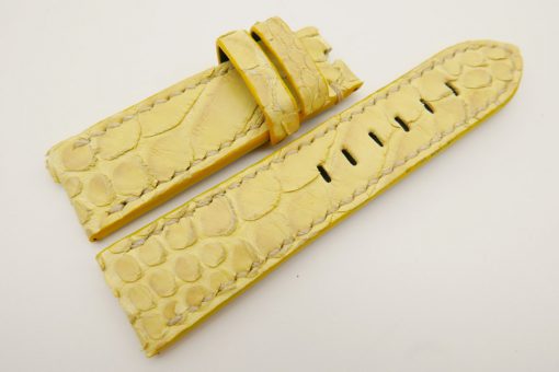 24mm/22mm Yellow Genuine PYTHON Skin Leather Watch Strap for Panerai #WT3321