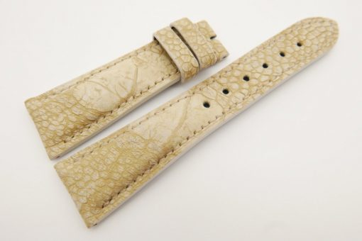 23mm/18mm Beige Genuine OSTRICH Skin Leather Watch Strap #WT3329