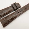 23mm/18mm Dark Brown Genuine OSTRICH Skin Leather Watch Strap #WT3332