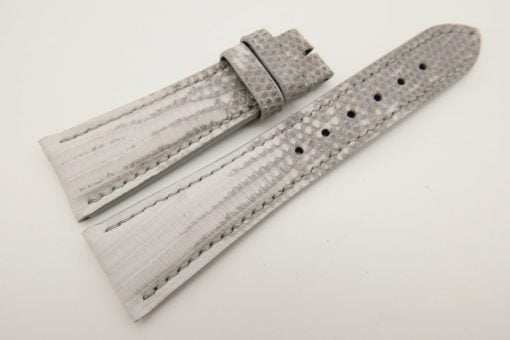 23mm/18mm White Genuine LIZARD Skin Leather Watch Strap #WT3339