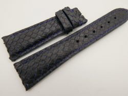 23mm/18mm Dark Blue Genuine PYTHON Skin Leather Watch Strap #WT3340