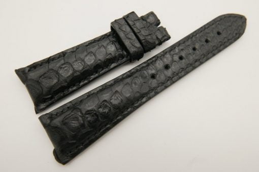 23mm/18mm Black Genuine PYTHON Skin Leather Watch Strap #WT3341