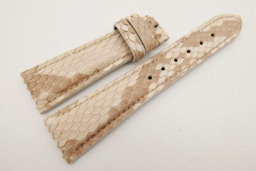 23mm/18mm Beige Genuine PYTHON Skin Leather Watch Strap #WT3343