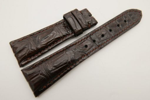 23mm/18mm Dark Brown Genuine CROCODILE Skin Leather Watch Strap #WT3346