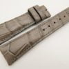 23mm/18mm Light Gray Genuine CROCODILE Skin Leather Watch Strap #WT3347