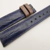 20mm/18mm Dark Navy Blue Genuine OSTRICH Skin Leather Watch Strap #WT3358