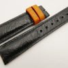 20mm/18mm Black Genuine OSTRICH Skin Leather Watch Strap #WT3361