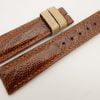 20mm/18mm Red Brown Genuine OSTRICH Skin Leather Watch Strap #WT3366