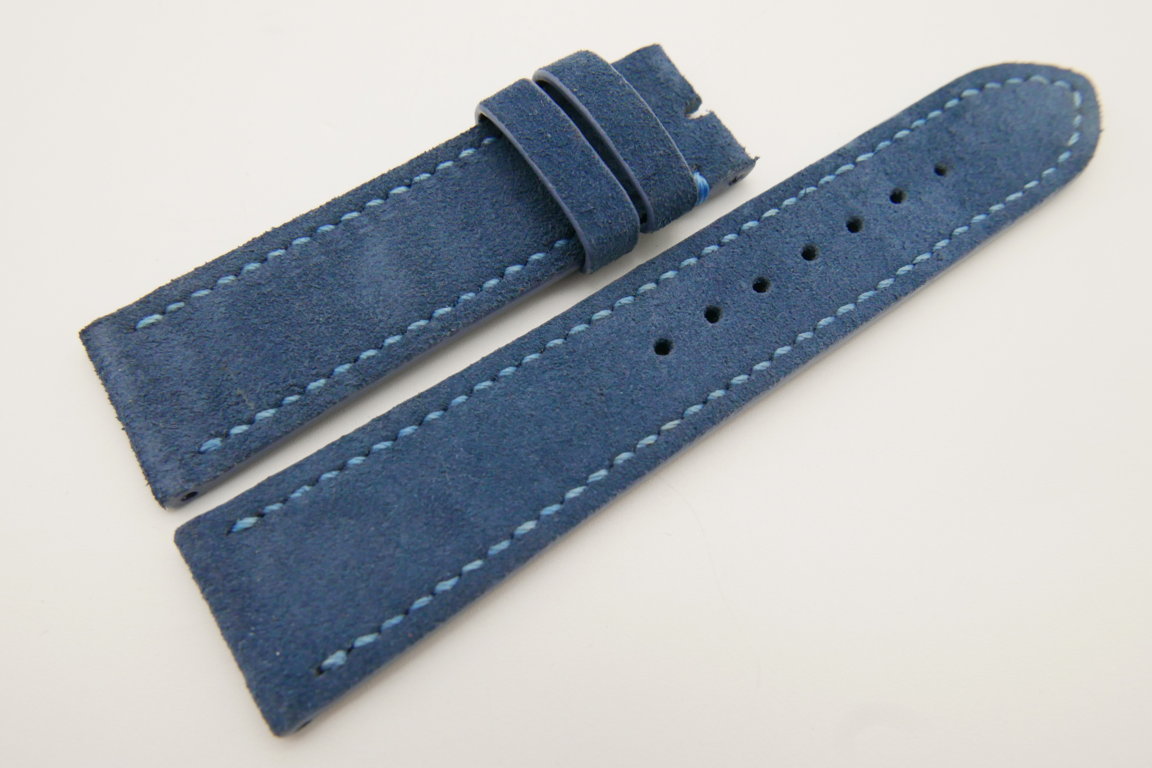 22mm/20mm Blue Genuine Suede Leather Watch strap #WT3398