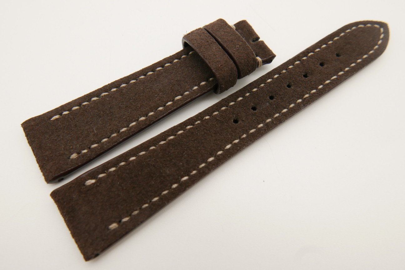 20mm/16mm Dark Brown Genuine Suede Leather Watch strap #WT3485