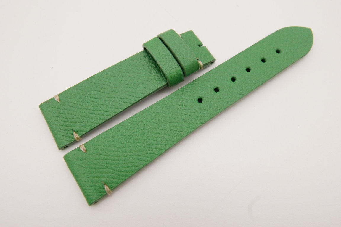 20mm/18mm Green Genuine EPSOM CALF Skin Leather Watch Strap #WT3562