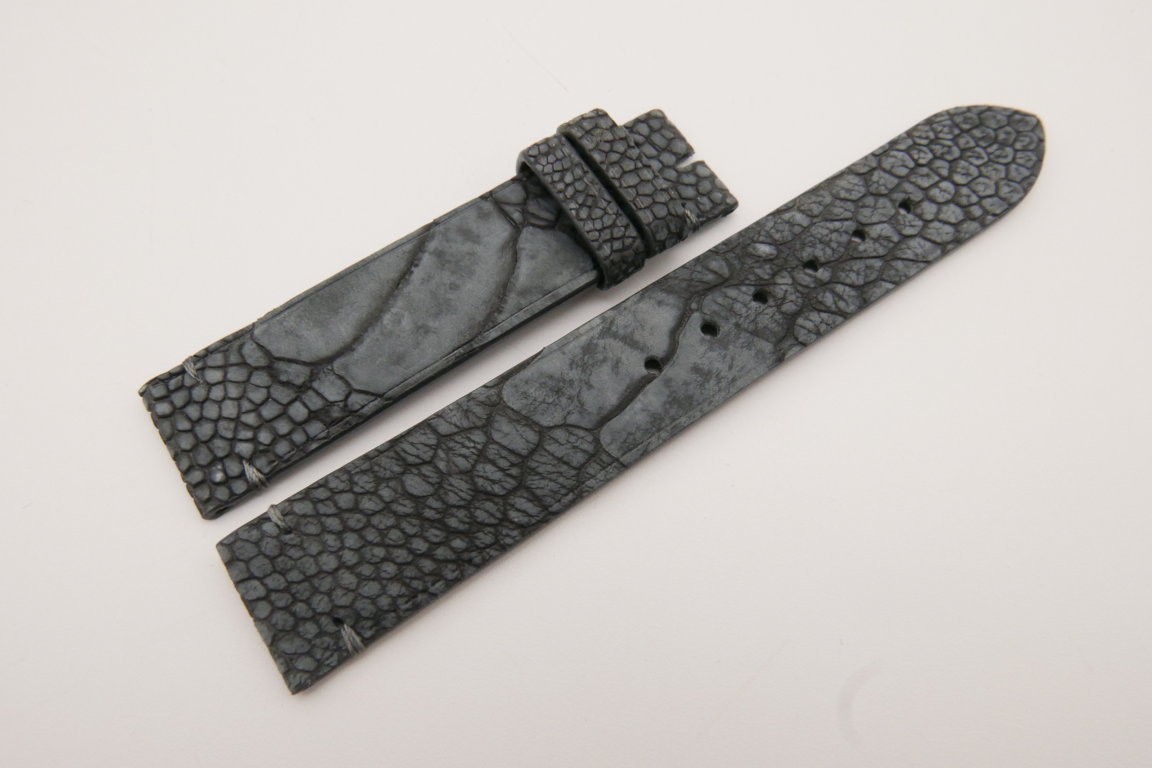 18mm/18mm Gray Genuine OSTRICH Skin Leather Watch Strap #WT3588
