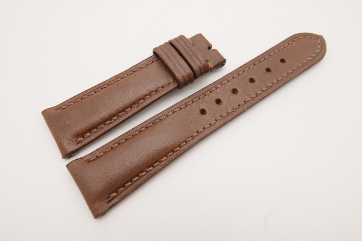 21mm/18mm Brown Genuine Vegtan CALF Skin Leather Watch Strap #WT3653