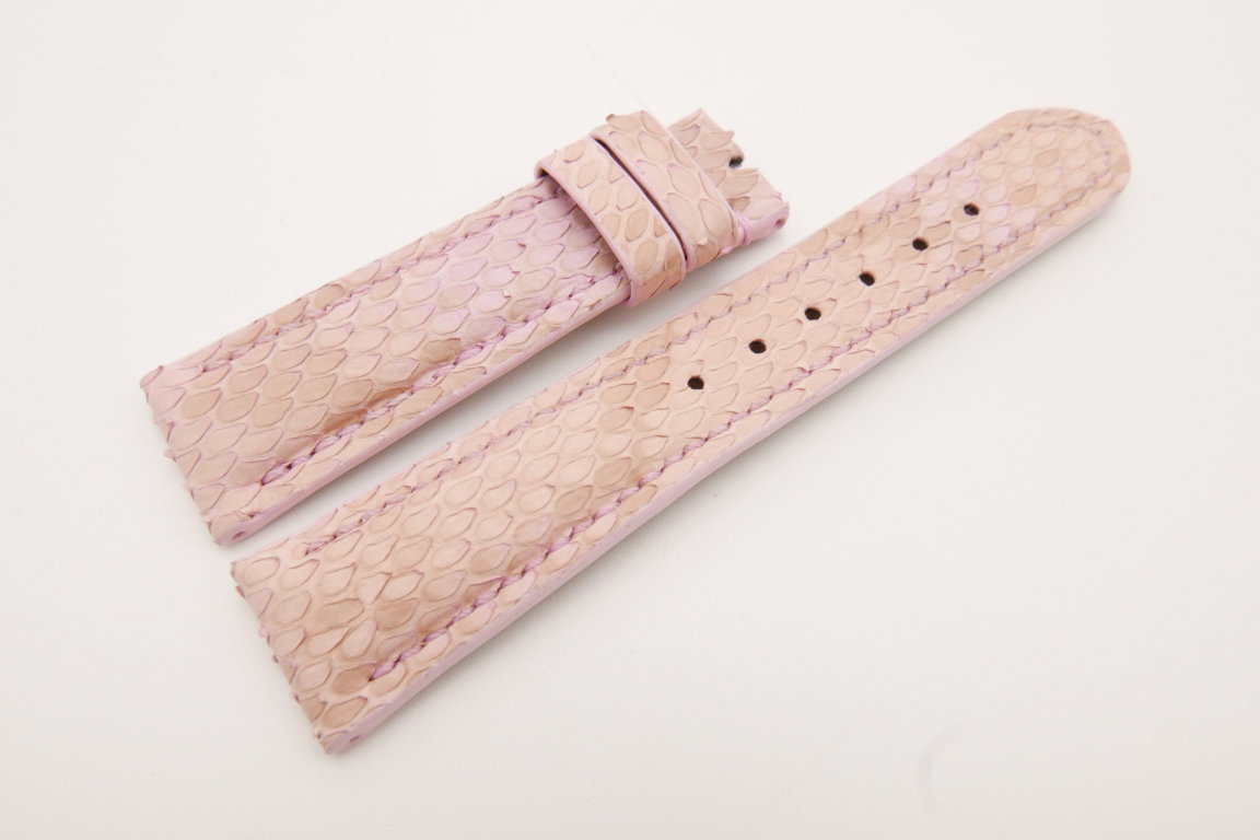 21mm/18mm Pink Genuine PYTHON Skin Leather Watch Strap #WT3664