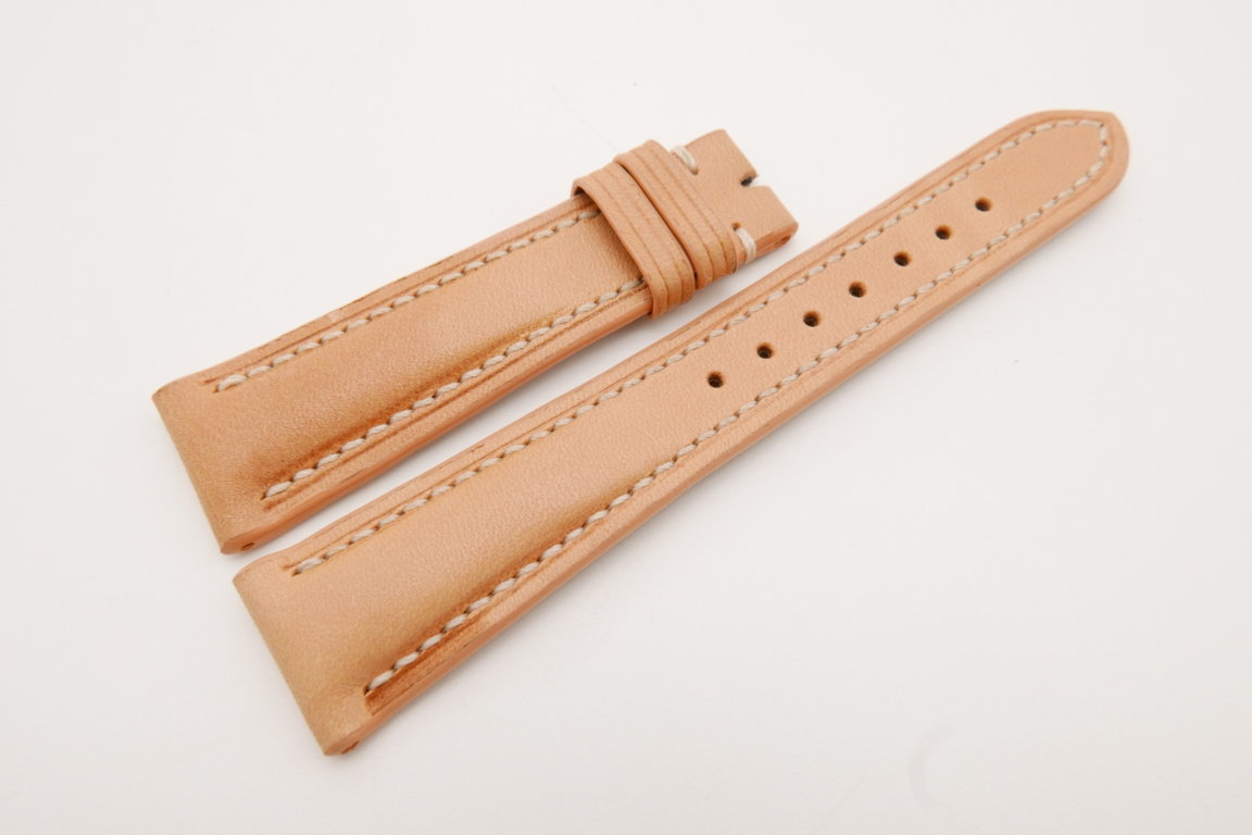 20mm/16mm Beige Genuine Vegtan CALF Skin Leather Watch Strap #WT3683