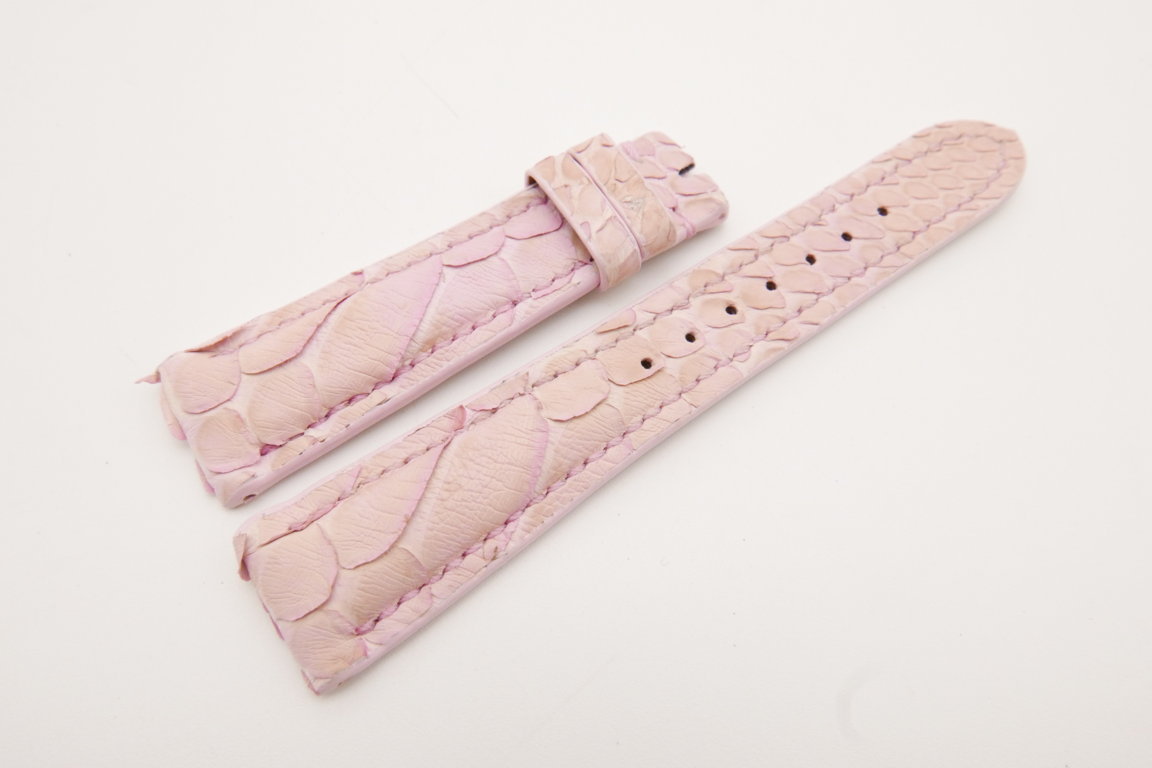 20mm/16mm Pink Genuine PYTHON Skin Leather Watch Strap #WT3691