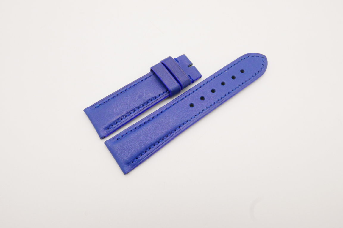22mm/20mm Blue Genuine Vegtan Skin Leather Watch Strap #WT3780