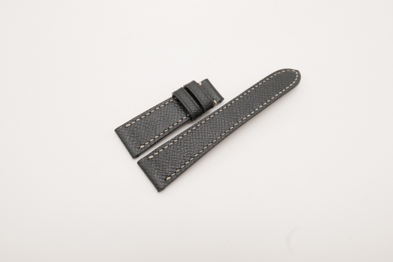 19mm/16mm Black Genuine EPSOM CALF Leather Watch Strap #WT3852