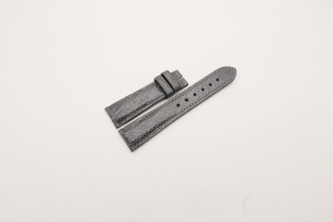21mm/18mm Gray Genuine OSTRICH Skin Leather Watch Strap #WT3915