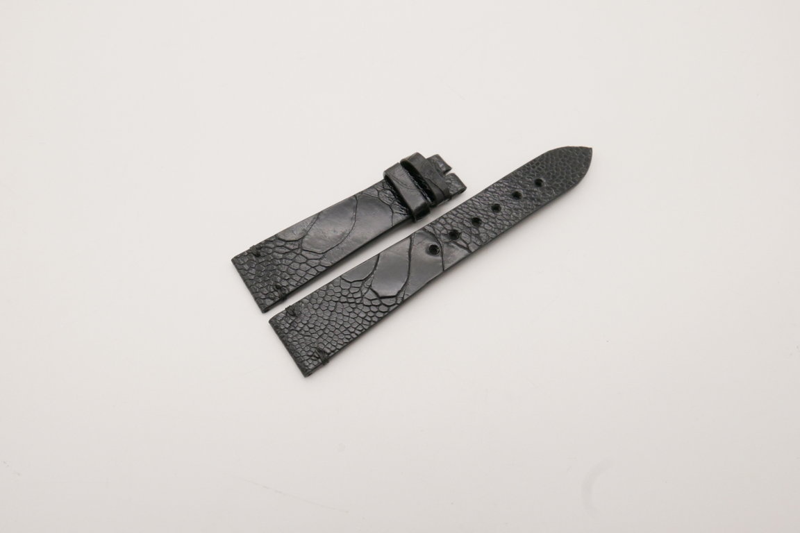 20mm/16mm Black Genuine OSTRICH Skin Leather Watch Strap #WT3929
