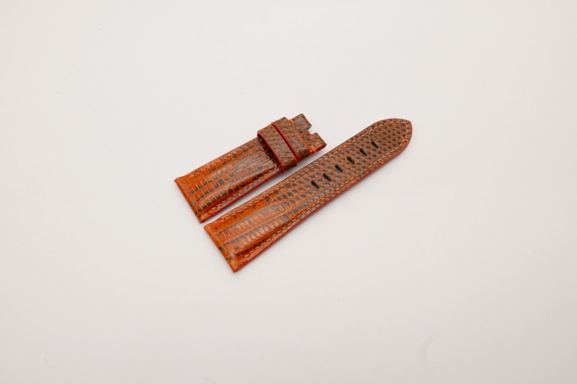 26mm/22mm Orange Genuine Lizard Skin Leather Watch Strap for PANERAI #WT3957