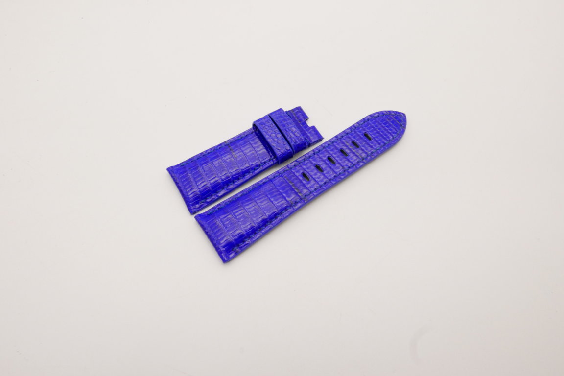 26mm/22mm Cobalt Blue Genuine Lizard Skin Leather Watch Strap for PANERAI #WT3961