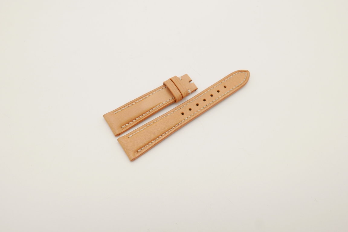 19mm/16mm Beige Genuine Vegtan CALF Skin Leather Watch Strap #WT4014