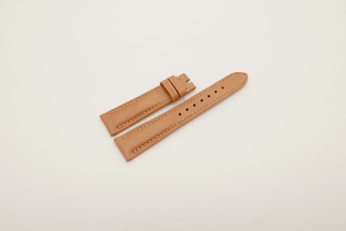 19mm/16mm Beige Genuine Vegtan CALF Skin Leather Watch Strap #WT4015