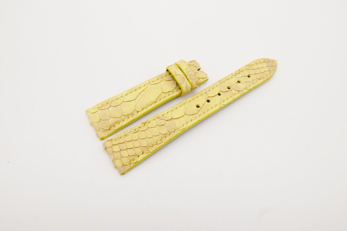 20mm/16mm Yellow Genuine Python Skin Leather Watch Strap#WT4088