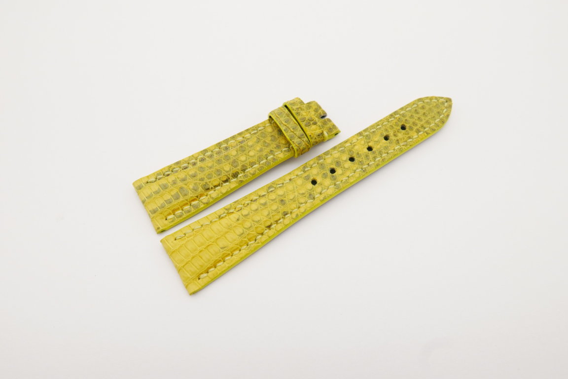 20mm/16mm Yellow Genuine Lizard Skin Leather Watch Strap#WT4099