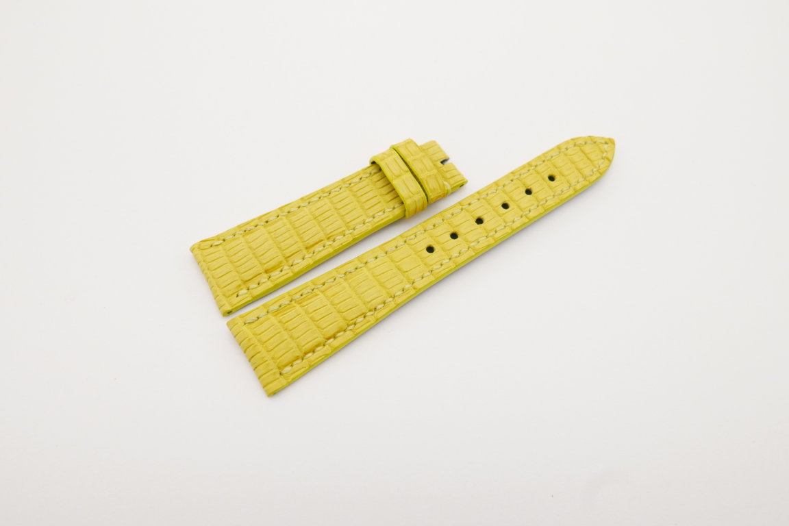 20mm/16mm Yellow Genuine Lizard Skin Leather Watch Strap#WT4100