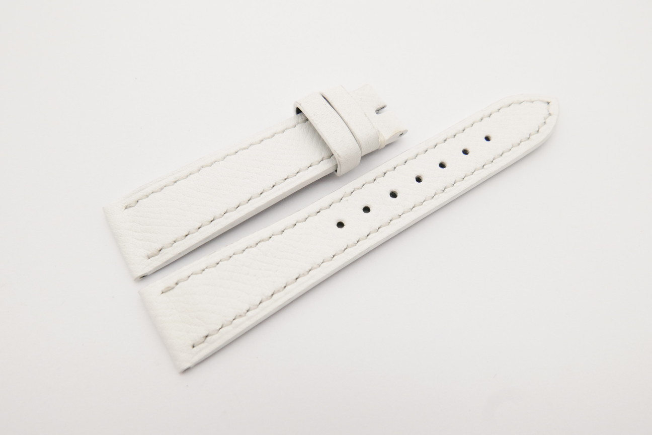 18mm/16mm White Genuine Epsom Skin Leather Watch Strap 110/70mm #WT4133