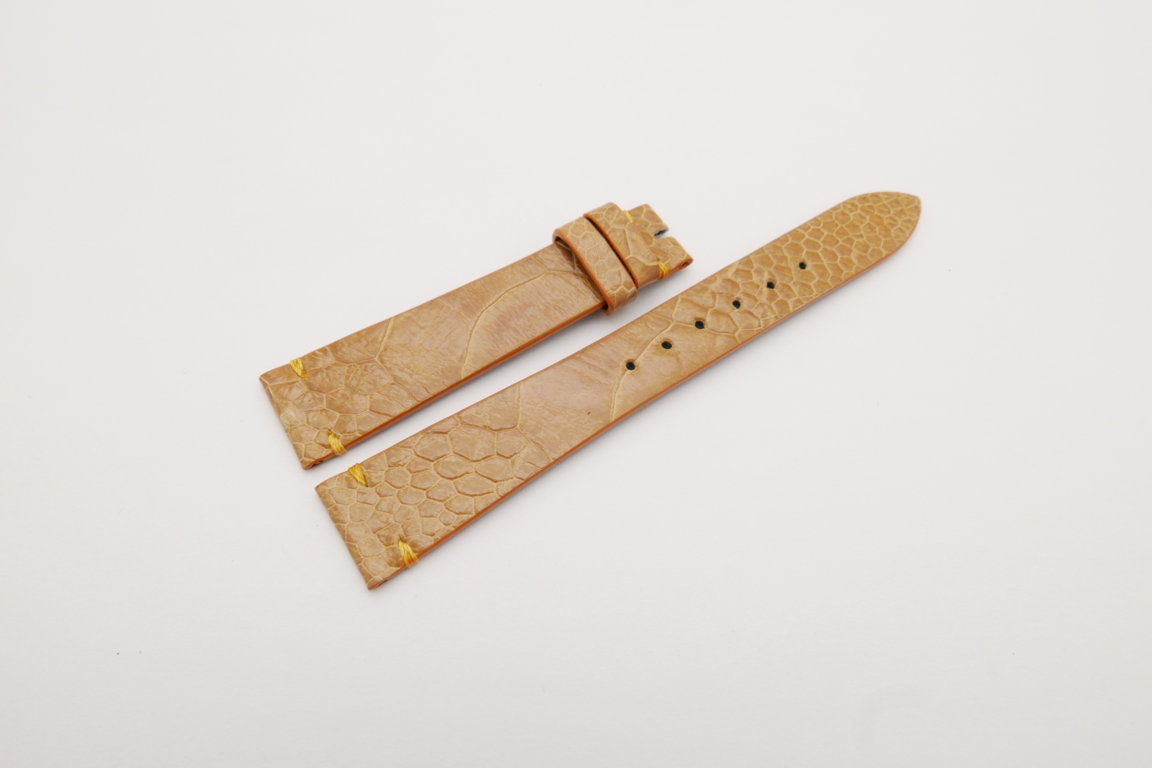 18mm/14mm Tan Brown Genuine OSTRICH Skin Leather Watch Strap Band #WT4145