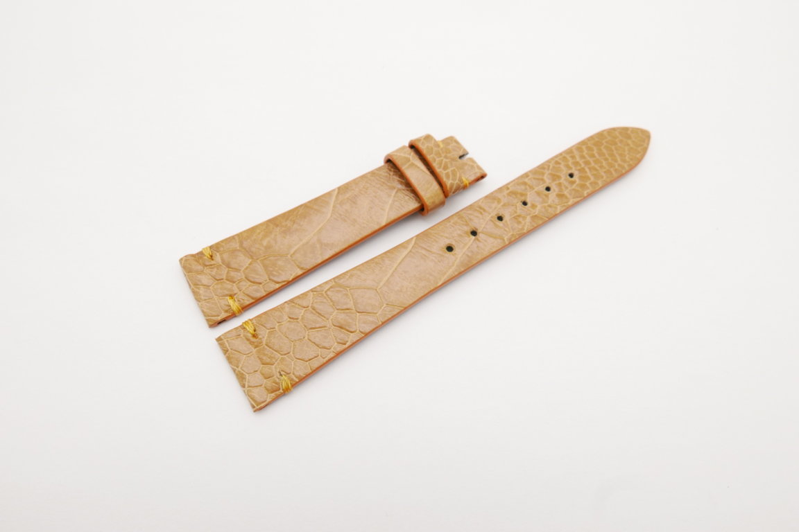 18mm/14mm Tan Brown Genuine OSTRICH Skin Leather Watch Strap Band #WT4146