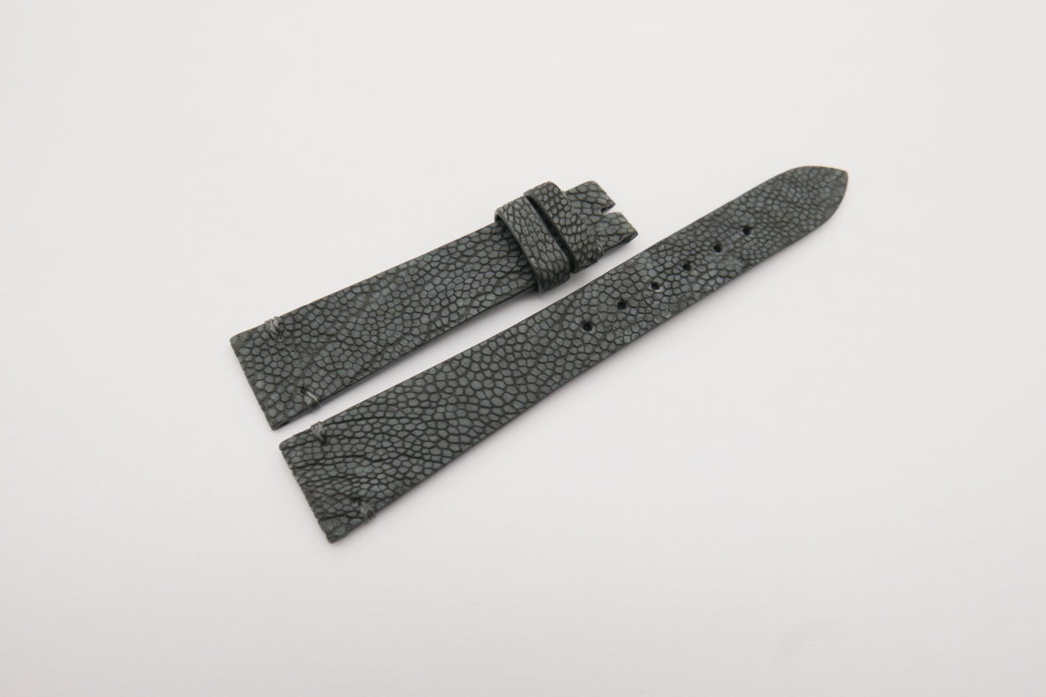 18mm/14mm Dark Grey Genuine OSTRICH Skin Leather Watch Strap Band #WT4155