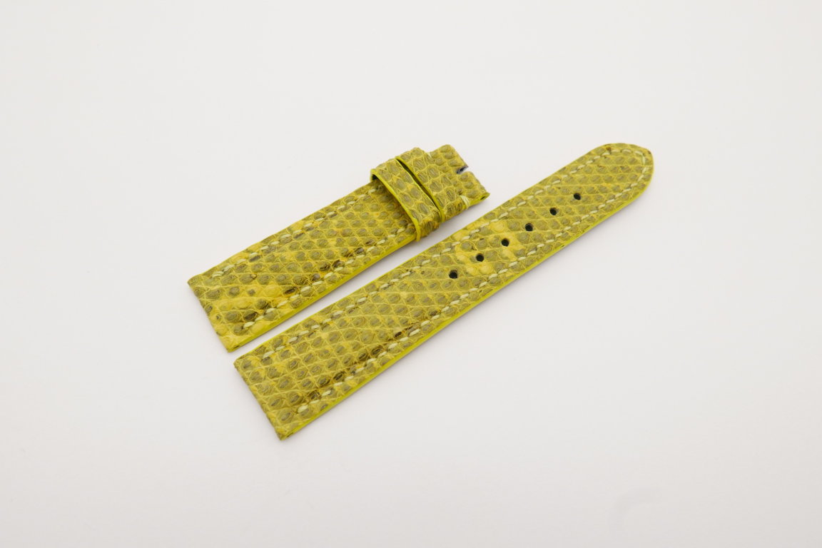 20mm/18mm Yellow Genuine Lizard Skin Leather Watch Strap #WT4177