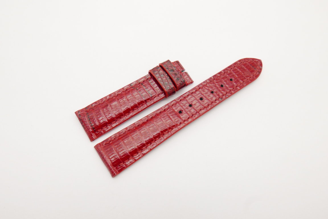 20mm/18mm Red Genuine Lizard Skin Leather Watch Strap #WT4189