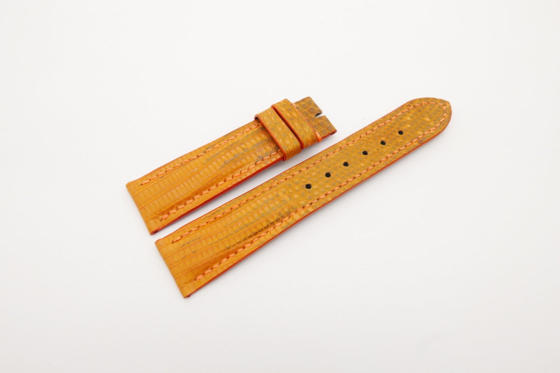 20mm/18mm Orange Genuine Lizard Skin Leather Watch Strap #WT4202