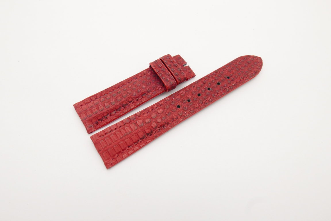 20mm/18mm Red Genuine Lizard Skin Leather Watch Strap #WT4204