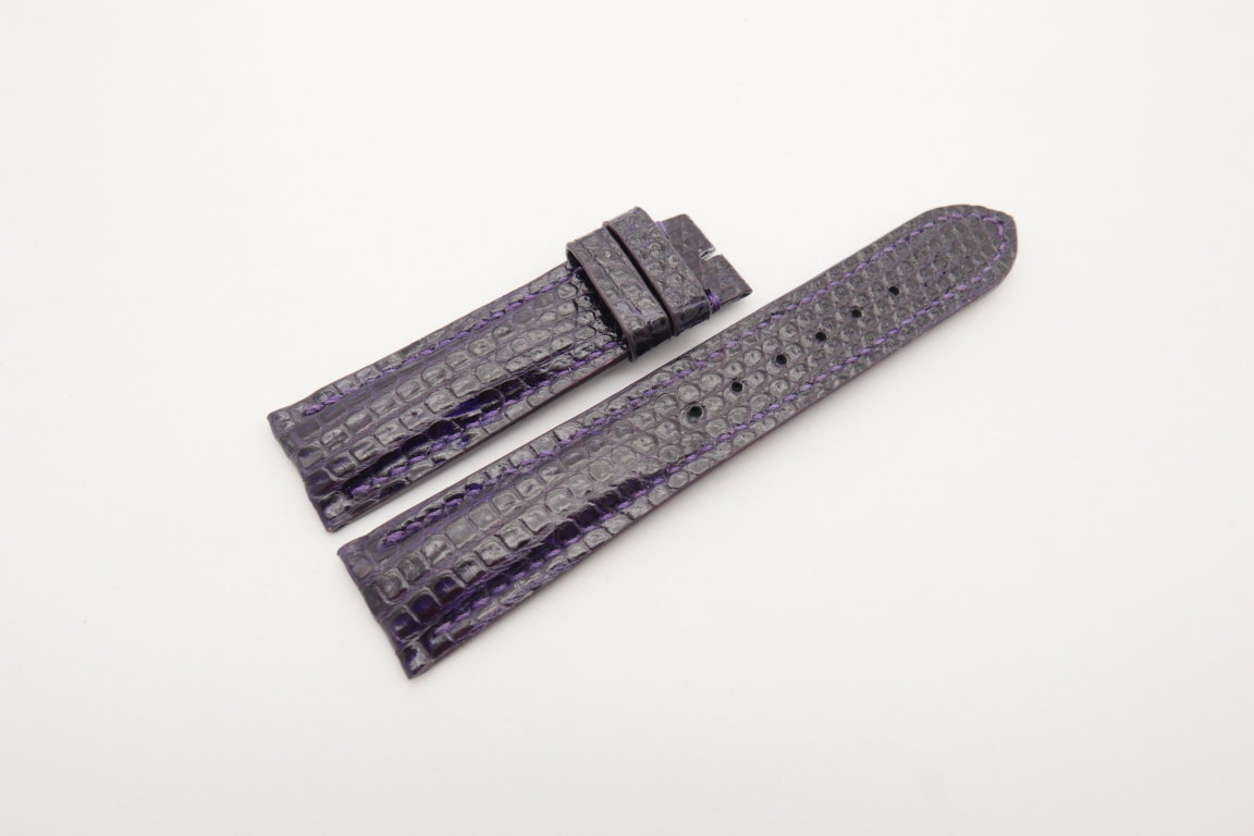 20mm/18mm Purple Genuine Lizard Skin Leather Watch Strap #WT4206