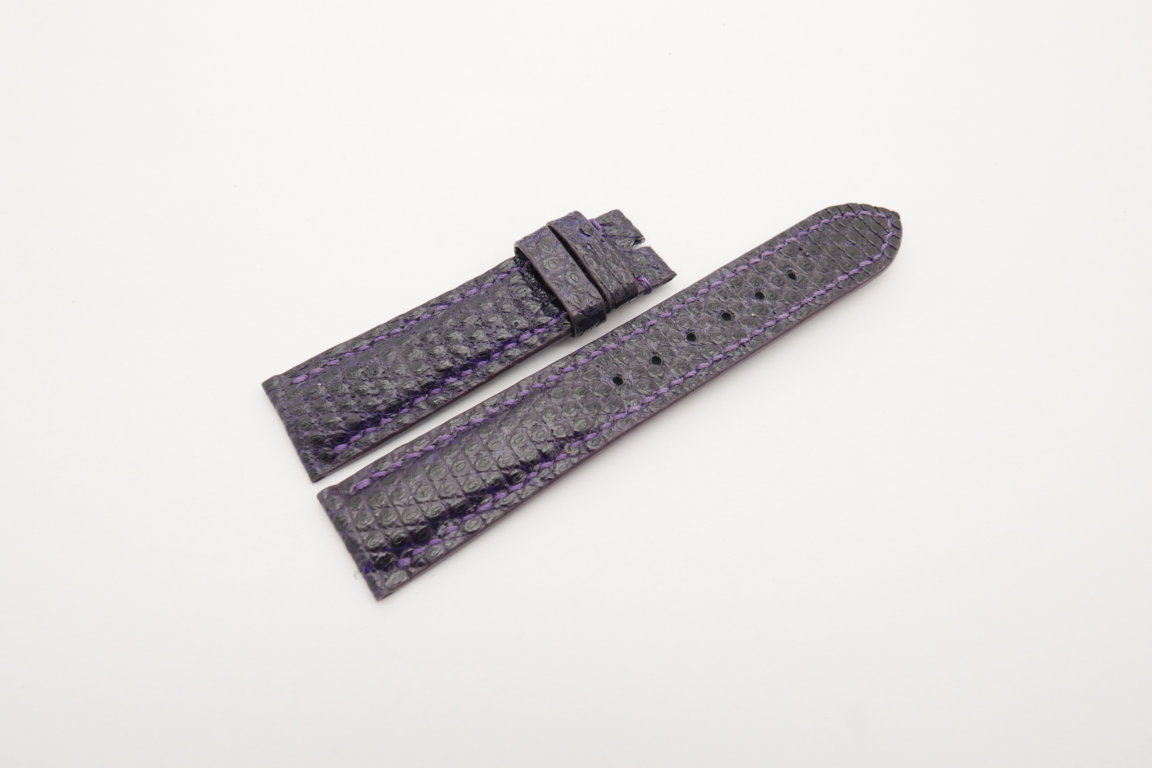 20mm/18mm Purple Genuine Lizard Skin Leather Watch Strap #WT4207