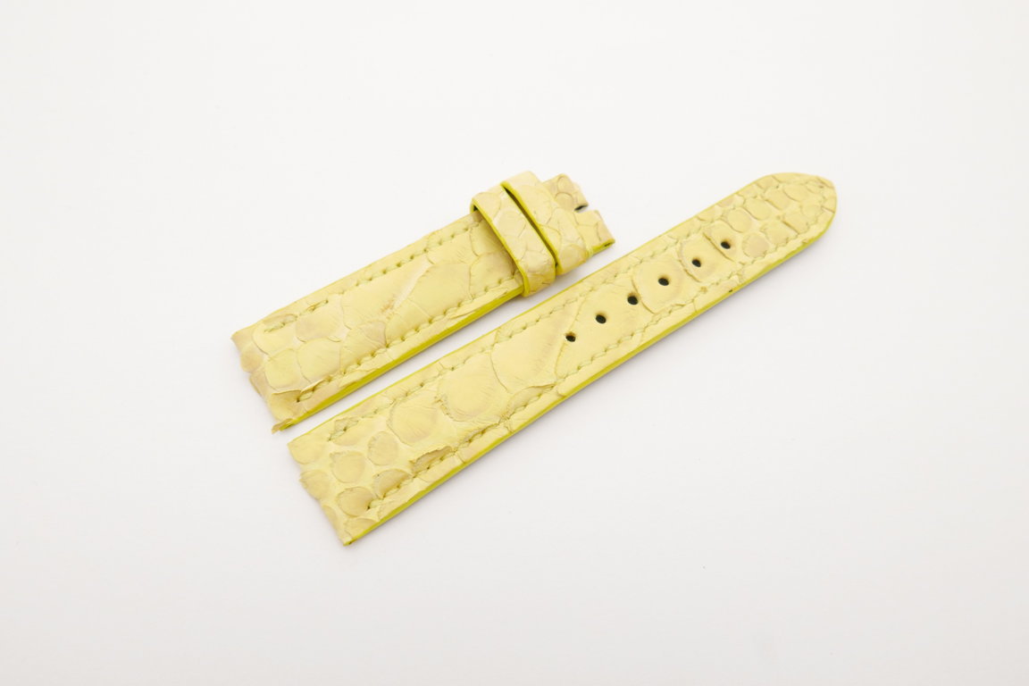 20mm/18mm Yellow Genuine Python Skin Leather Watch Strap #WT4214